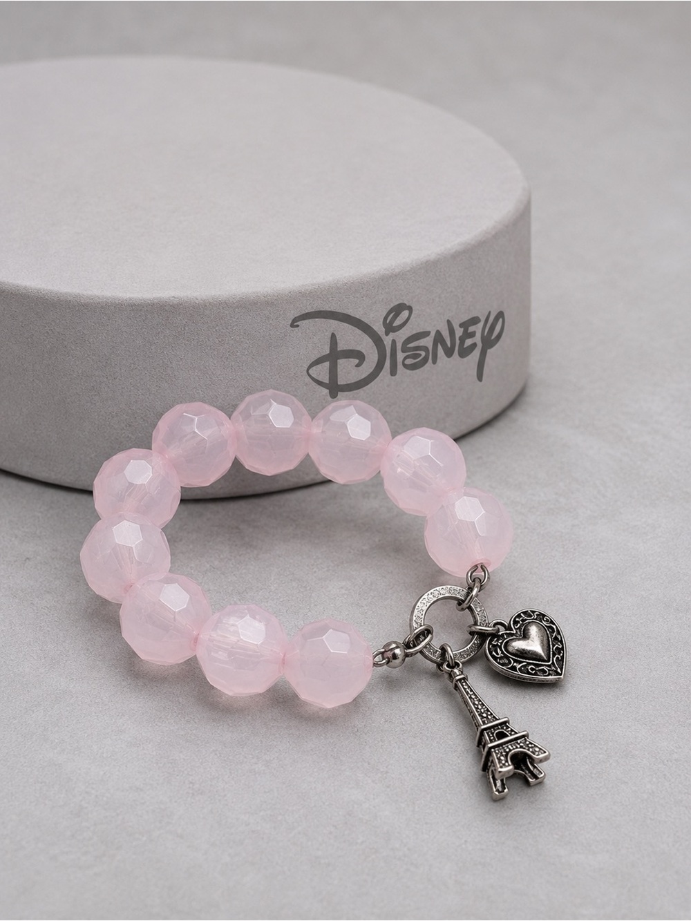 Disney Pink Beaded Eiffel Tower Charm Bracelet (BR1616/3)
